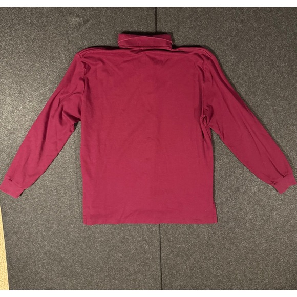Polo Ralph Lauren Long Sleeve Polo Shirt Burgundy Mens Size M - Picture 7 of 8